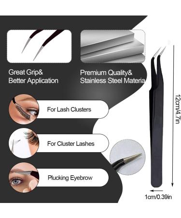 Qiveaory Lash Bond and Seal Kit 4 Pcs DIY Lash Extension with Waterproof Lashe Cluster Glue 72h Hold and Seal Lash Remover Tweezers Portable Eyelash Brush with Cap for Eyelash Extensions Beginners - Buy Online on SooperMarket.com