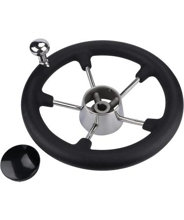Pebbly Beach 11 Marine Boat Steering Wheel - Stainless Steel 5 Spoke with Knob and Foam Grip - Buy Online on SooperMarket.com