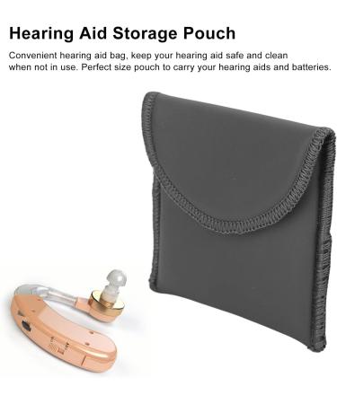 Premium PU Leather Hearing Aid Bag | Portable Storage for Amplifiers | Durable Black Pocket Organizer - Buy Online on SooperMarket.com