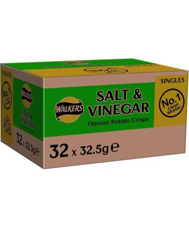 Walkers Salt & Vinegar Crisps 32x32.5g (Wholesale Box) Salted 32.5 g (Pack of 32) - Buy Online on SooperMarket.com