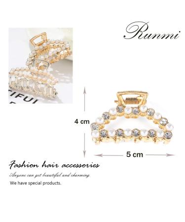 Buy Runmi Pearl & Crystal Hair Clips - Stylish Hair Accessories for Women & Girls (2 Pack) - International Shipping Available - Buy Online on SooperMarket.com