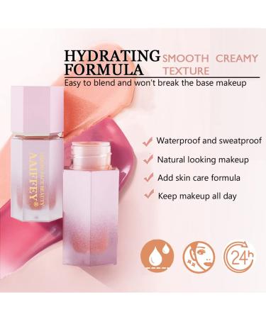Aaiffey Soft Cream Liquid Blush - Lightweight Cheek Makeup with Cushion Applicator - Buy Online on SooperMarket.com