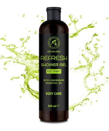 Shower Gel Refresh 500ml - Shower Gel for Men - Gel with Lemongrass Essential Oil - Skin Care - Body Care - Cleansing and Care - Fresh Fragrance - Masculine Aroma - Body Wash for Him - Buy Online on SooperMarket.com