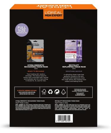L'Or al Men Expert and L'Or al Paris The Ultimate Mask Gift Set Complete His and Hers Mask Gift Set with 4 Tissue Masks Gift Set for both Men and Women - Buy Online on SooperMarket.com