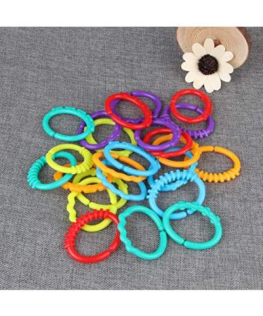 24pcs Rainbow Teething Rings for Babies | Safe Gift & Toy | International Shipping - Buy Online on SooperMarket.com