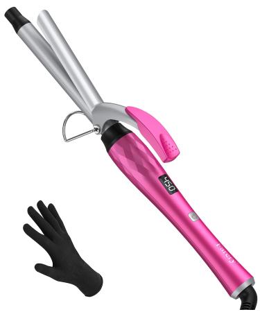 FARERY 3/4 Inch Curling Iron for Defined Curls, Tourmaline Ceramic Curling Iron with Keratin & Argan Oil Infused, Fast Heat Up Hair Curling Wand, Digital Display, Dual Voltage, 60 Min Auto Shut Off