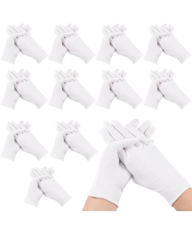 Newofview 24 pairs white cotton gloves moisturizing gloves cotton gloves for moisturizing cosmetics hand spa treatment inspection serving handsc
