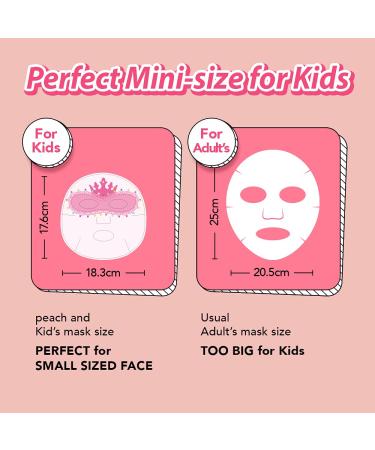 Peach Ballerina Kids Face Mask Sheet | 100% Cotton Facial Mask for Children (5pcs) - Buy Online on SooperMarket.com