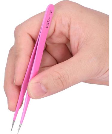 Lash Tweezers 2 Types Straight and Curved Tip Tweezers Nipper Stainless Steel Eyelashes Tweezers Accurate Portable Pincet for Eye Lashes Grafting Extension(ESD - Buy Online on SooperMarket.com