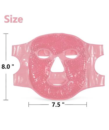 Ice Face Roller Cooling Mask for Dark Circles & Puffiness Relief - Gel Cold Eye Mask for Skin Care & Headache Relief - Reusable Bead Compress Pack - Gifts for Mom - Pink - Buy Online on SooperMarket.com