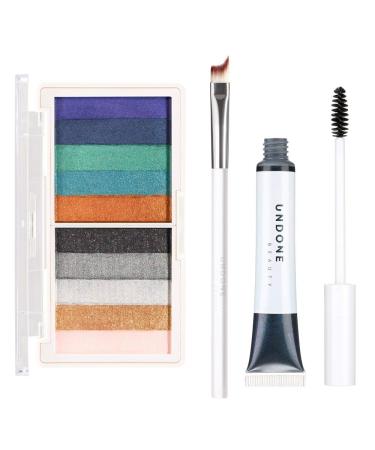 Undone Beauty Eye Revamp Gift Set - Includes Light on Mascara Smoky Eye Shadow Palette and Cateye Brush Set- 3 Piece Set