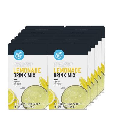 Amazon Brand - Happy Belly Drink Mix Singles, Lemonade, 10 Count (Pack of 12) - Previously Solimo