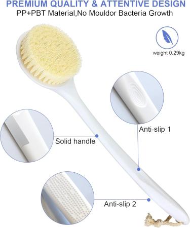 HORJOR Long Handle Back Scrubber Shower Brush for Men and Women - Bath Scrubbers for Shower Use - Buy Online on SooperMarket.com