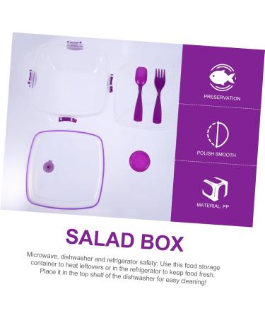 OFFSCH Double Layer Salad Box Japanese Bento Clear Container Crisper Container Square Food Box re-usable As Shown 19.4X19.4CM - Buy Online on SooperMarket.com