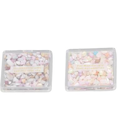 Nail Flakes Shell Slices Irregular Nail Jewelry Decorations 2 Boxes for Salon - Buy Online on SooperMarket.com