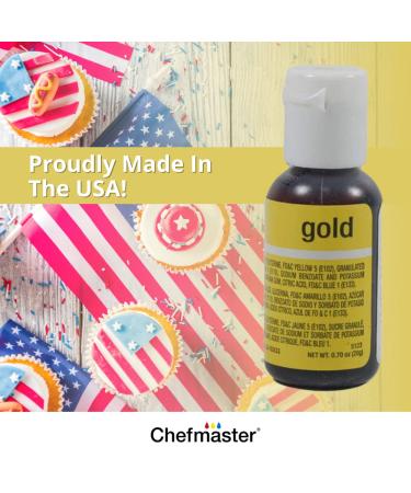 Chefmaster Gold Liqua-Gel Food Coloring 0.70 oz | Vibrant Professional-Grade Dye for Baking & Decorating | Made in USA - Buy Online on SooperMarket.com
