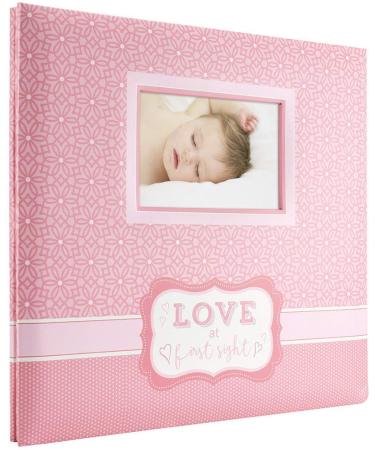MCS Expandable 10-Page Baby Scrapbook Album with Photo Opening Cover and 12 x 12 Inch Pages  13.5 x 12.5 Inch  Love at First Sight