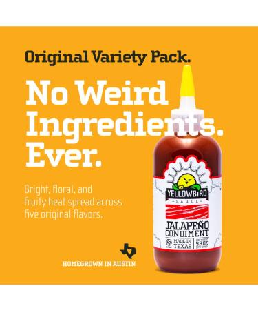 Hot Sauce Variety Pack by Yellowbird - Hot Sauce Sampler Gift Set with Blue Agave Sriracha  Jalapeno  and Serrano Hot Sauces - Plant-Based  Gluten Free  Non-GMO - Homegrown in Austin - 9.8 oz (3-Pack) - Buy Online on SooperMarket.com