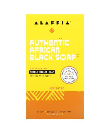 ALAFFIA Authentic African Black Bar Soap 8 OZ