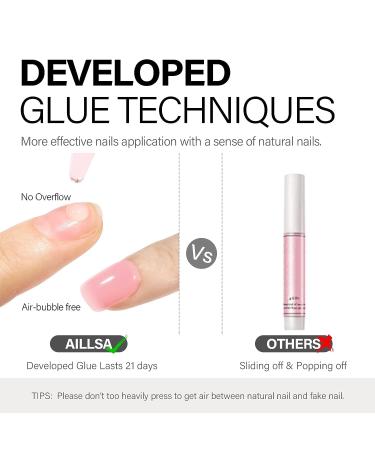 AILLSA Press on Nails Short - Soft Gel Square Fake Nails Kit | 15 Sizes, 30 Pcs, Lightweight & Comfortable | Reusable Glue On Nails | Mothers Day Gift - Cherry Pink - Buy Online on SooperMarket.com