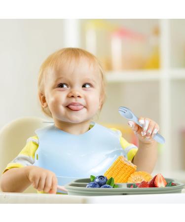 FireTink 3-Piece Silicone Baby Plate Set - BPA-Free Suction Cup Slip-Resistant Children's Dishware with Fork & Spoon - Buy Online on SooperMarket.com