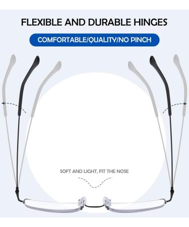 Buy Koosufa Varifocal Reading Glasses for Men - Progressive Multifocus Anti-Blue Light Half Frame Metal Glasses - Workplace & Computer Use - Available in Multiple Strengths 1.0 to 4.0 - Gold Finish - Buy Online on SooperMarket.com