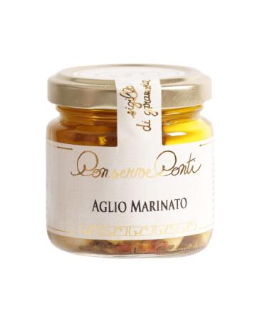 Marinated Garlic Cloves in extravirgin olive oil - one glass jar of 106 ml. - artisan production Conserve Conti