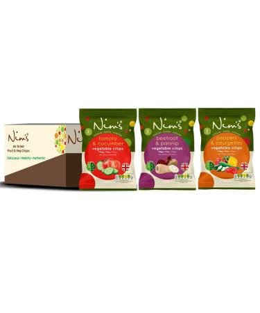 Nim's All 3 Veg Crisps - Multipack Box of 6 (Pepper Courgette Beetroot Parsnip Tomato Cucumber) Beetroot 33.33 g (Pack of 6)