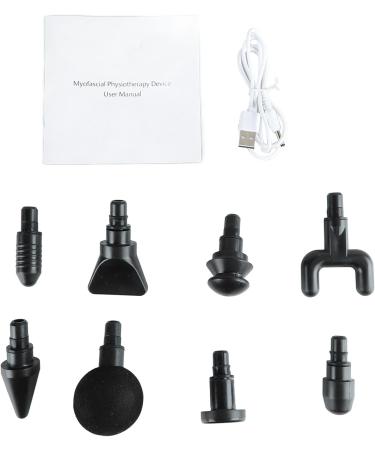 High-Frequency Black Body Massager with 8 Silicone Heads - Deep Tissue Relief for Sore Muscles - International Shipping Available - Buy Online on SooperMarket.com