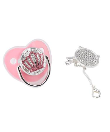Shop Bling Baby Pacifier - Rhinestone Crown Ultra Soft Silicone BPA Free - Safe Toddler Pacifier Size M (Pink) | Fast International Shipping - Buy Online on SooperMarket.com