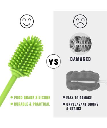 31cm Baby Bottle Cleaning Brush - Silicone Cleaner for Hydro Flask, Sports Bottles - Green (Qty 1) - Buy Online on SooperMarket.com