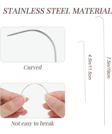 Stainless Steel Curved Needles Set for Jewelry Making - Includes 2 Sizes for String Beading - Buy Online on SooperMarket.com