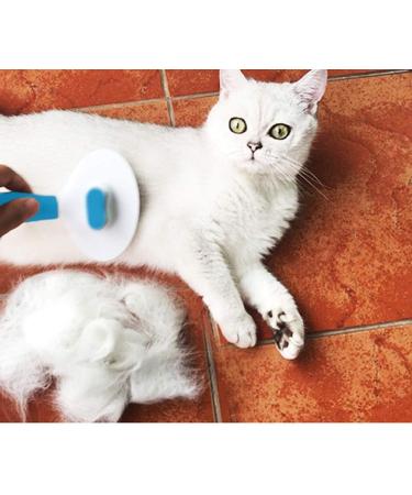 ShipeeKin Effective Grooming Dog/Cat Brush Detangling Comb for Dogs and Long-haired Cat with Cleaning Button against Knotted Hair Self Cleaning Brush for Pets with Medium and Long Hair L9-blue - Buy Online on SooperMarket.com