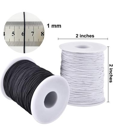 Elastic String for Bracelets 1mm - 2 Rolls Black+White - Stretchy Cord for Jewelry Making and Beading - Buy Online on SooperMarket.com