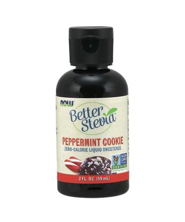 Now Foods Better Stevia Zero-Calorie Liquid Sweetener Peppermint Cookie 2 fl oz (59 ml)