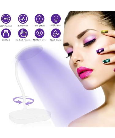 Aceshop Mini LED Nail Lamp - Portable 12W Quick Dry Gel Polish Curing Lamp | 60s USB Timer | 360 Rotatable Design - Home DIY Salon Manicure - Buy Online on SooperMarket.com