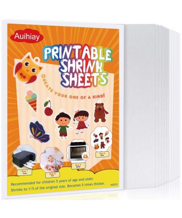 Auihiay 12 Pieces Printable Shrink Plastic Sheets  Shrink Films Papers for Mothers Day Gifts Kids Creative Craft  6 White and 6 Semitransparent  8.3 x 11.6 inch / 21 x 29.5 cm
