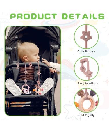 Vicloon Silicone Toy Clip 4Pcs Toy Safety Straps Food Grade Silicone Pacifier Clips Sippy Cup Strap Adjustable Stroller Pacifier Strap Hanging Toys Baby Toy Anti Drop Chain (Pink/Purple) Pink-Purple - Buy Online on SooperMarket.com