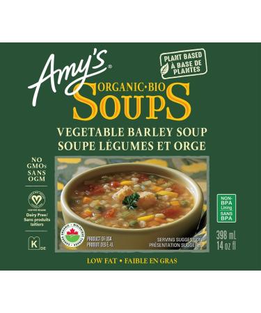 Amy s Kitchen Organic Vegetable Barley Soup Soup Dairy-Free Lactose-Free Soy-Free Corn-Free Tree Nut-Free Vegan Kosher Plant-based 12-pack (398ml per can) - Buy Online on SooperMarket.com