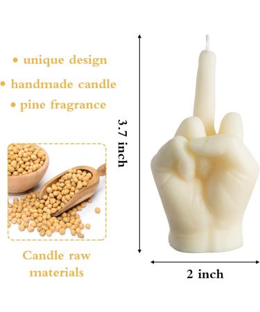 GroBro7 Middle Finger Candle - Danish Pastel Fragrance | Natural Soy Wax Aromatherapy Decor & Pine Incense Sticks for Desk & Home | Unique Gift for Parties & Housewarming - Buy Online on SooperMarket.com