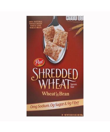 Post Shredded Wheat ' Bran, Spoon Size, 18-Ounce Boxes (Pack of 5)