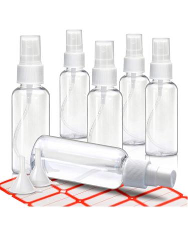 Mini Spray Bottles, 2oz/50ml Small Spray Bottle, Plastic Travel Spray Bottle for Liquids, Refillable Hand Spritzer Bottles for Liquids, Clear Alcohol Spray Bottles with Small Funnel and Bottle Labels