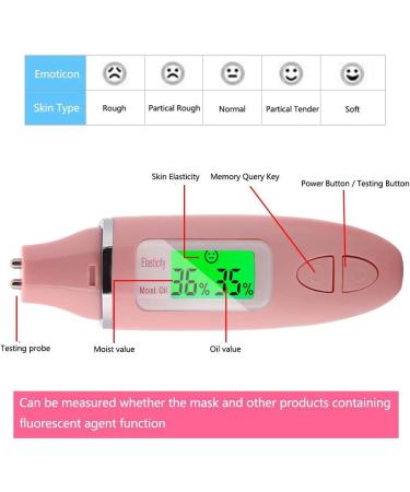 skin detector Skin Moisture Tester Portable Digital LCD Display Precision Skin Sensor Tester Face Moisture Water Oil Analyzer for Home Travel Beauty Salon Detect the Fluorescent - Buy Online on SooperMarket.com