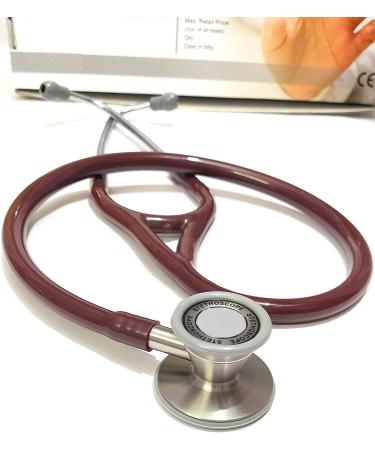 Professional Burgundy Stethoscope - Cardiology Dual Sided Stainless Steel | Buy Internationally - Buy Online on SooperMarket.com