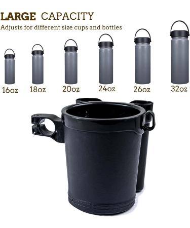 Bike Cup Holder with Cell Phone and Key Holder - Black | For Cruiser, Bicycle, Motorcycle, Scooter & Boat - Buy Online on SooperMarket.com