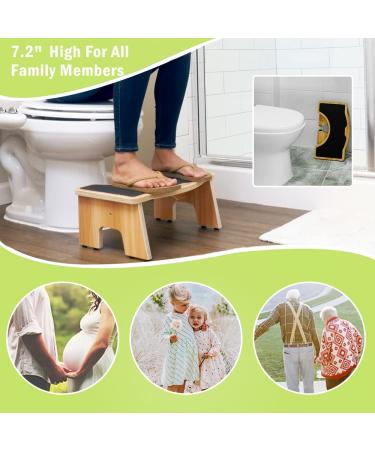 StrongTek Squatting Toilet Stool for Adults  7 Inches Foldable Toilet Stool for Bathroom  350 Lbs Capacity  Potty Stool with Heavy Duty Hinges and Rubber Non-Slip Surface for More Stability and Safety Wood - Buy Online on SooperMarket.com