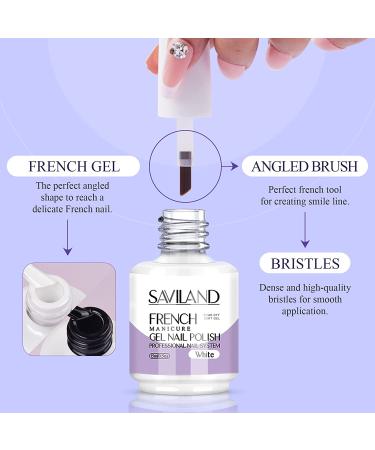 Saviland 2PCS French Gel Nail Polish Set - 15ML Black and White Soak Off Gel Polish Kit for French Manicure at Home or Salon - Buy Online on SooperMarket.com
