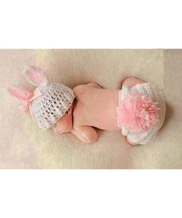 Qyeaber Newborn Photography Props - Handmade Crochet Knitted Rabbit Costume for Baby Girl - Buy Online on SooperMarket.com
