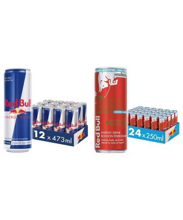Red Bull Energy Drink 473 ml (12 Pack) & Energy Drink Watermelon Sugarfree 250ml (24pk)