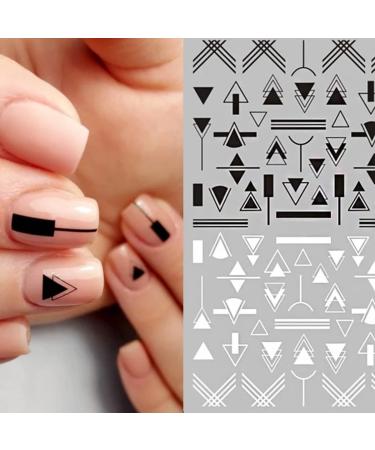 Geometric Heart & English Letter Nail Art Stickers - 6 Sheets - Buy Online on SooperMarket.com